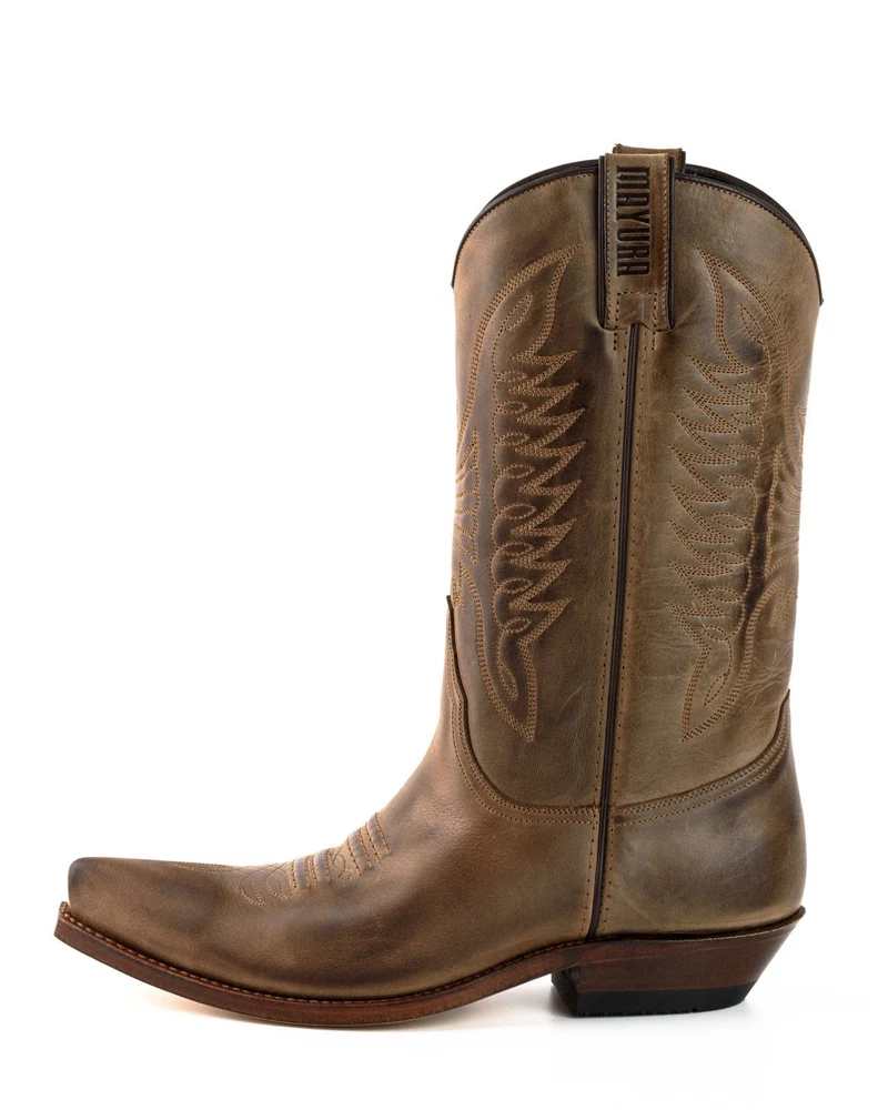 Cowboy Country- und Westernstiefel für Damen und Herren 20 Braunes Leder