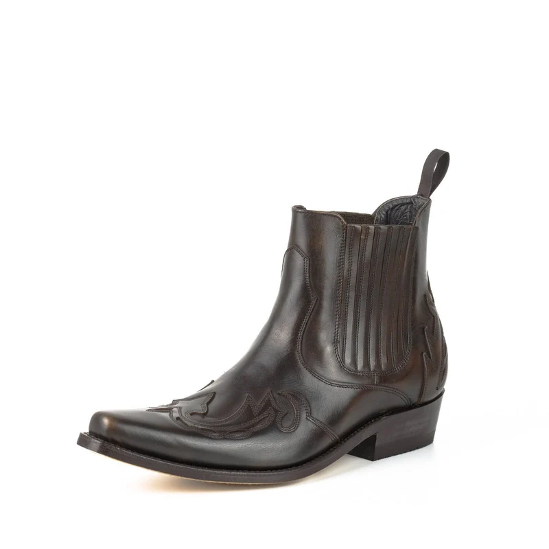 Cowboy Country Western Stiefeletten für Herren und Damen 21 aus braunem Leder