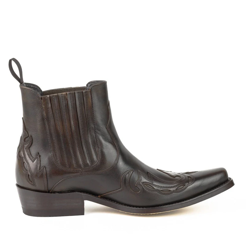 Cowboy Country Western Stiefeletten für Herren und Damen 21 aus braunem Leder