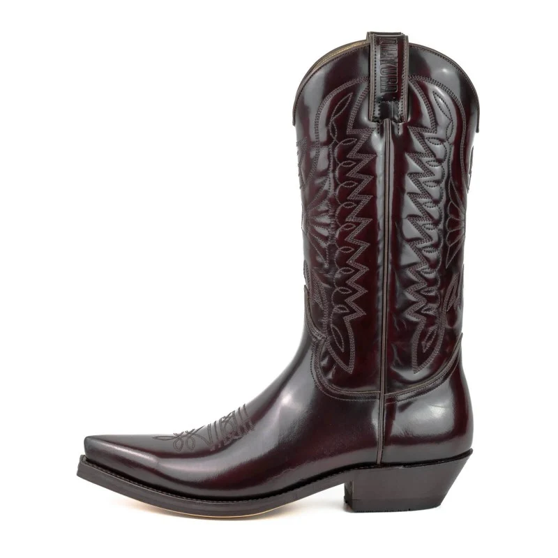 Handgefertigte Cowboystiefel für Damen und Herren aus leuchtend dunkelrotem Leder 1920 Texas