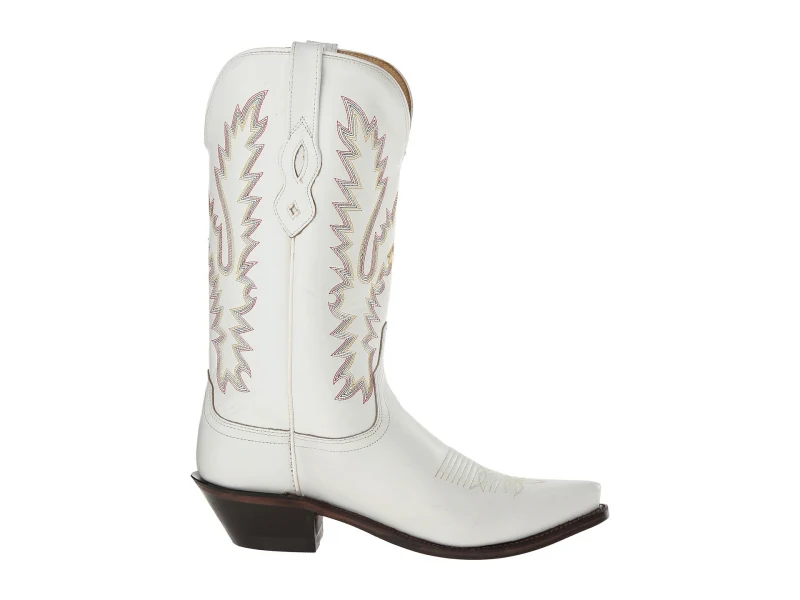 Westernstiefel CowboyStiefel für Damen handgefertigt, aus weißem Leder, LF1521E