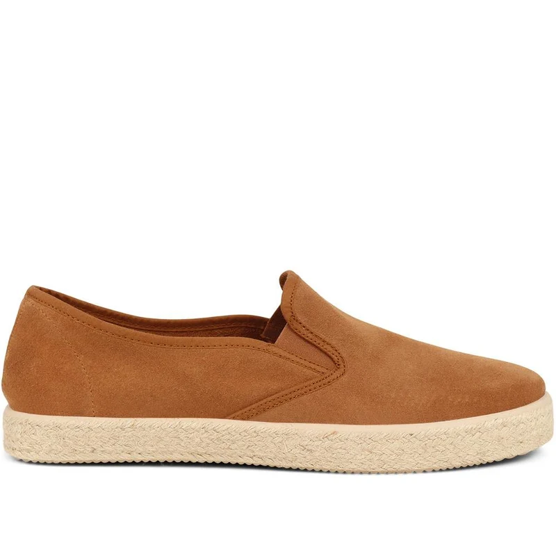 Slip-On Espadrilles - RAYLEN / 324 051 - Tan Suede