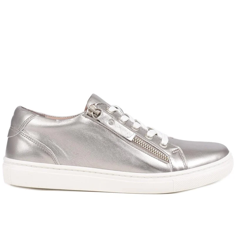 Padova2 Leather Lace-Up Trainers - PADOVA2 / 324 917 - Pewter