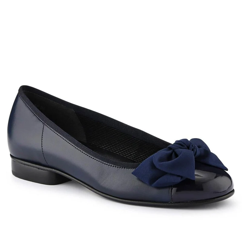 Amy Bow-Detailed Ballet Pumps - GAB38500 / 324 167 - Navy