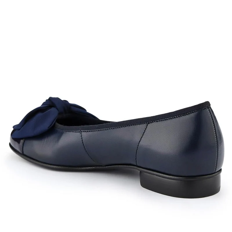 Amy Bow-Detailed Ballet Pumps - GAB38500 / 324 167 - Navy