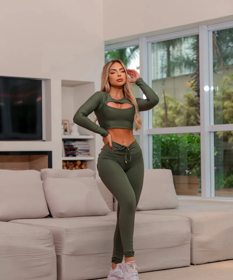 LEGGINS FRUFRU - OLIVENGRÜN