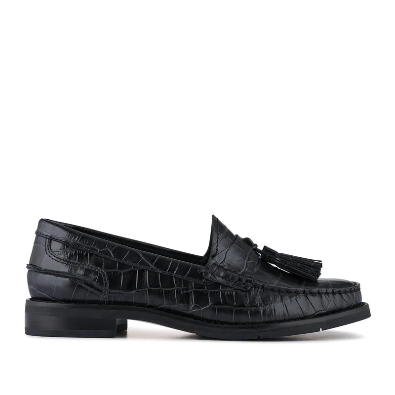 Tiffany Smart Leather Moccasins - TIFFANY / 328 253 - Black Croc