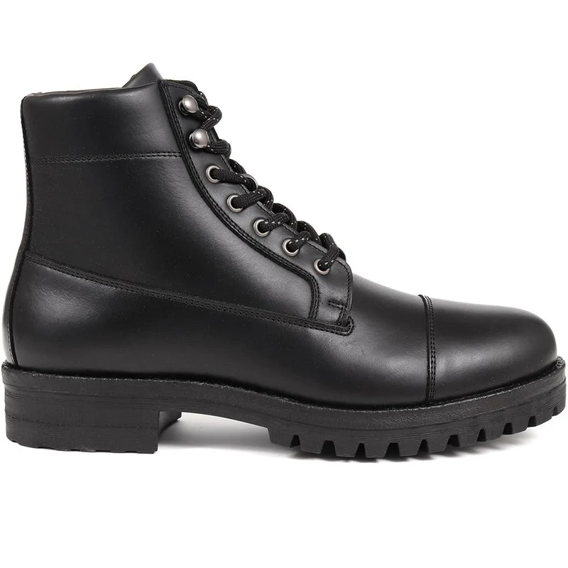 Leather Lace-Up Boots - DAEL / 324 501 - Black