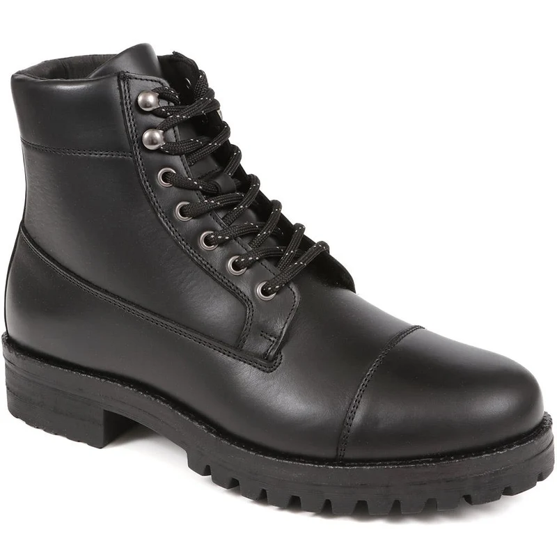Leather Lace-Up Boots - DAEL / 324 501 - Black