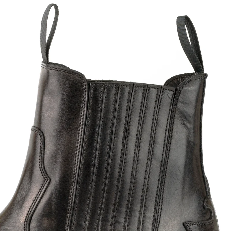 Cowboy Country Western Stiefeletten für Herren und Damen 1931 aus schwarzem Leder