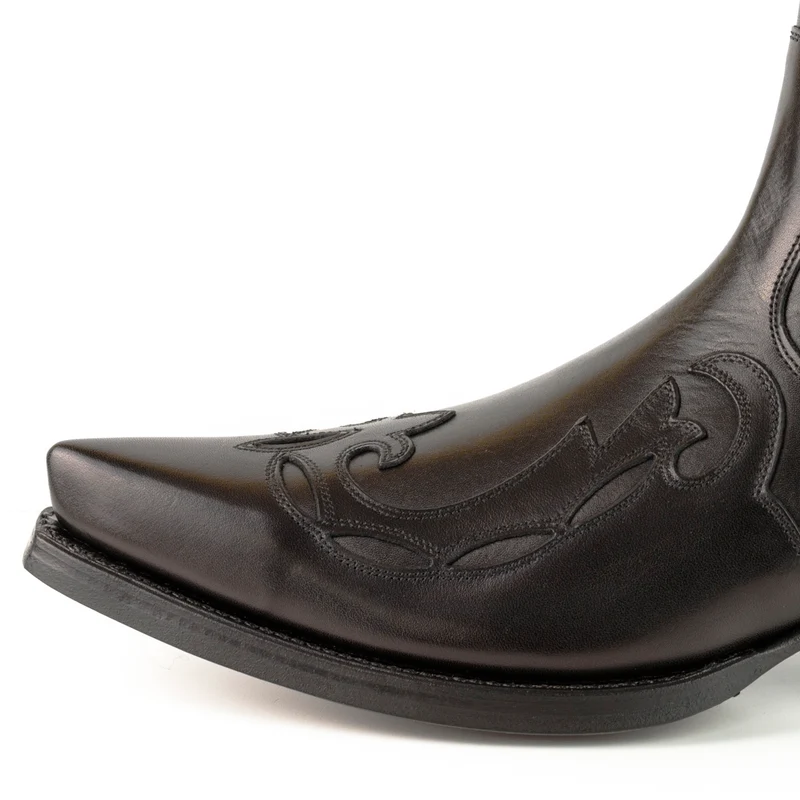 Cowboy Country Western Stiefeletten für Herren und Damen 1931 aus schwarzem Leder