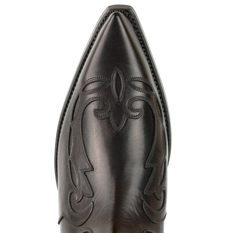 Cowboy Country Western Stiefeletten für Herren und Damen 1931 aus schwarzem Leder