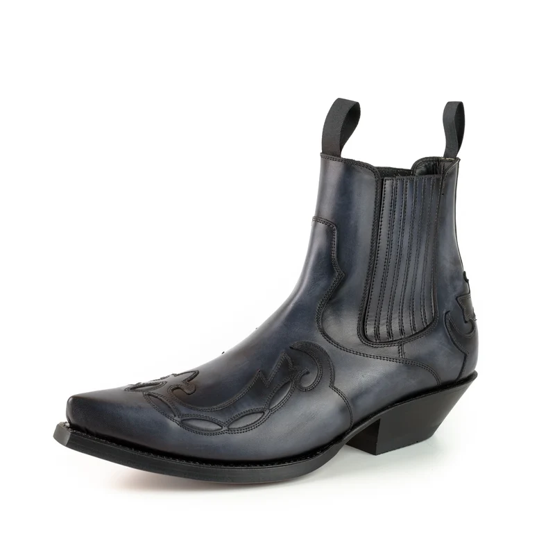 Cowboy Country Western Stiefeletten für Herren und Damen 1931 aus grauem Leder
