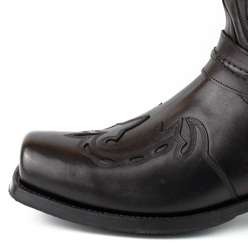 Herren Biker Motard Boots 2471 Schwarzes Leder