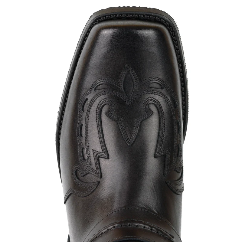 Herren Biker Motard Boots 2471 Schwarzes Leder