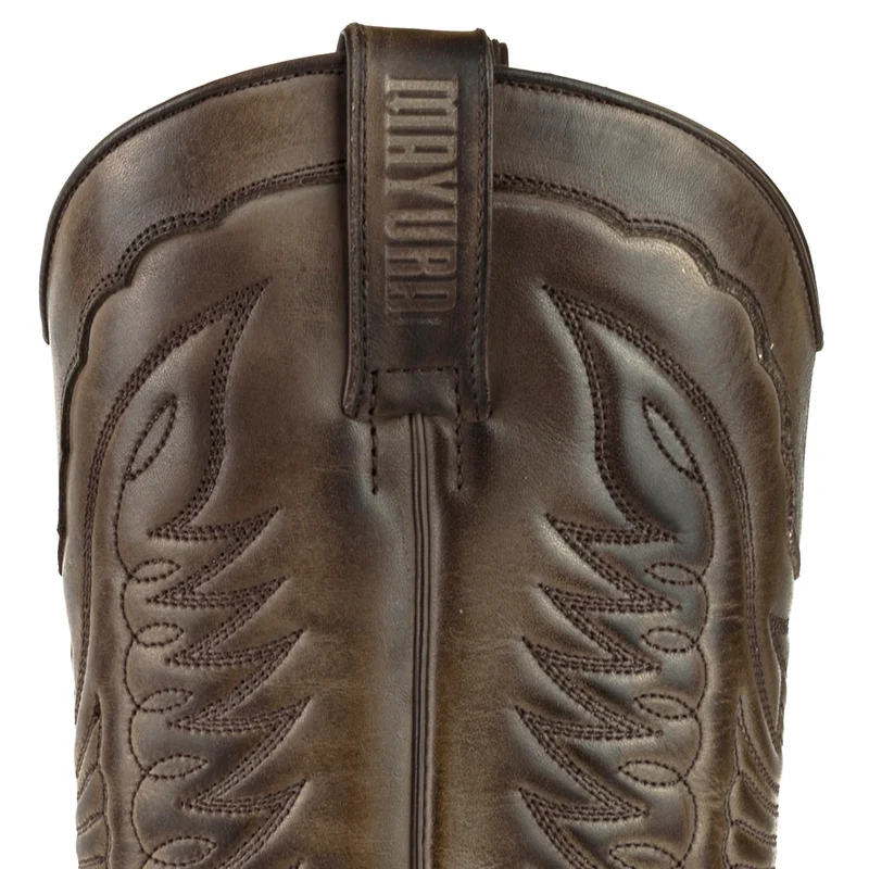 Herren Biker Motard Boots 2471 Braunes Leder
