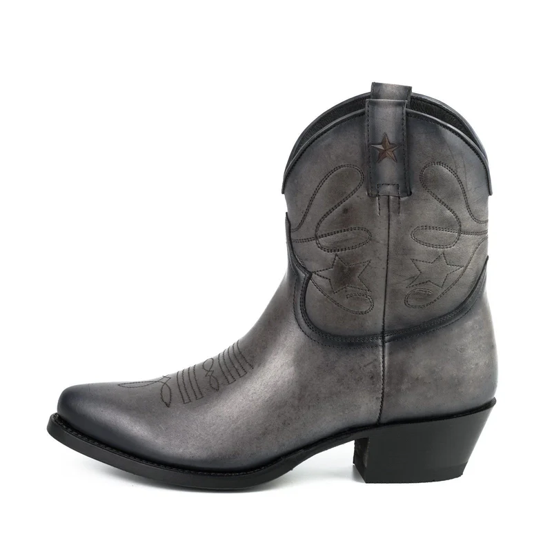 Cowboy Country und Western Damen Stiefeletten 2374 Graues Leder