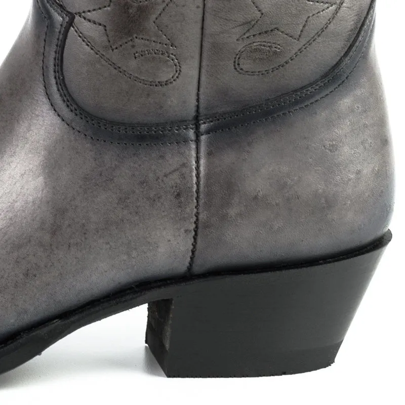Cowboy Country und Western Damen Stiefeletten 2374 Graues Leder