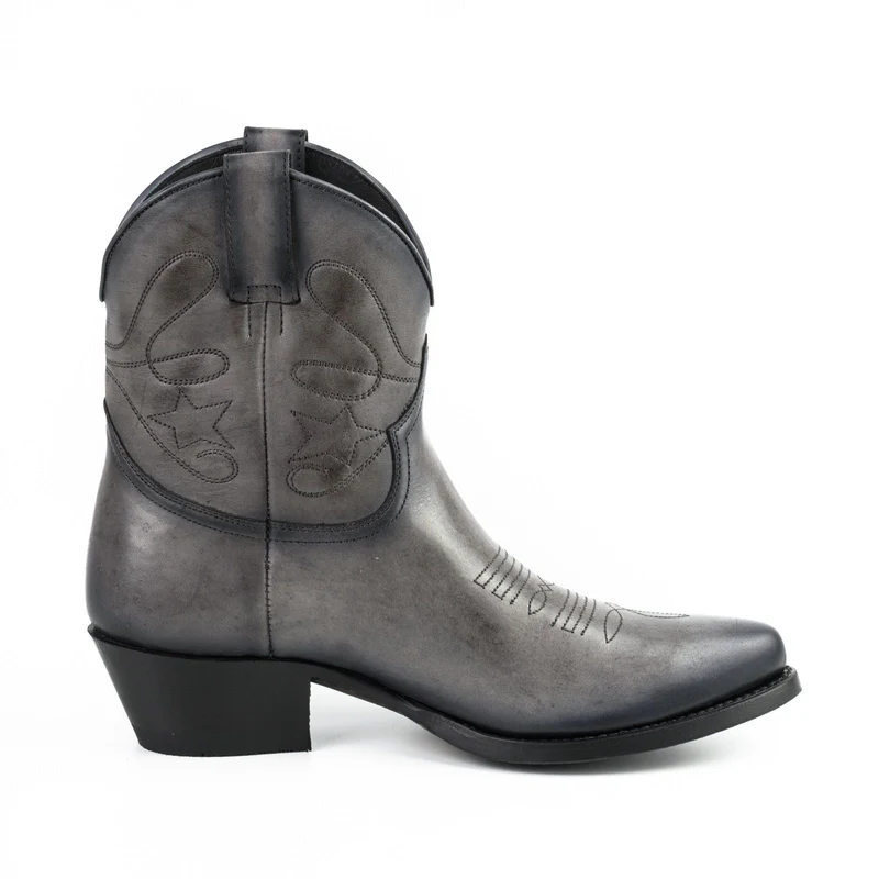 Cowboy Country und Western Damen Stiefeletten 2374 Graues Leder