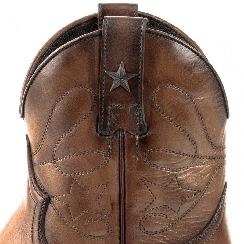 Cowboy Country und Western Damen Stiefeletten 2374 Braunes Leder