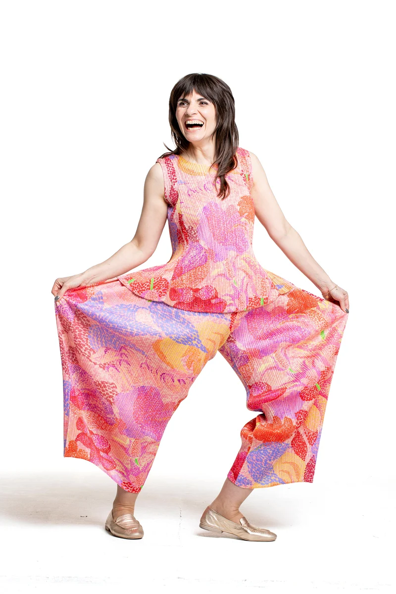 Pleats Please Issey Miyake Damen Plissee Hose pink multicolor