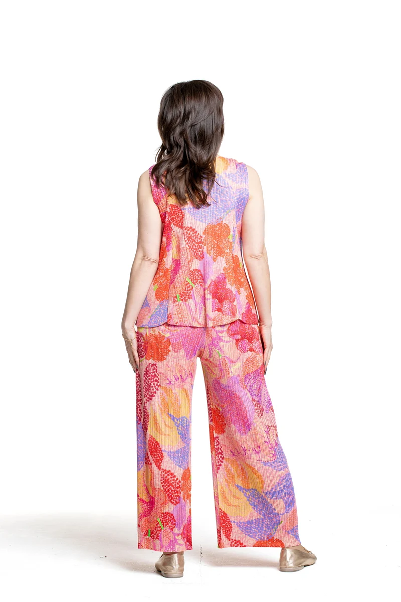 Pleats Please Issey Miyake Damen Plissee Hose pink multicolor