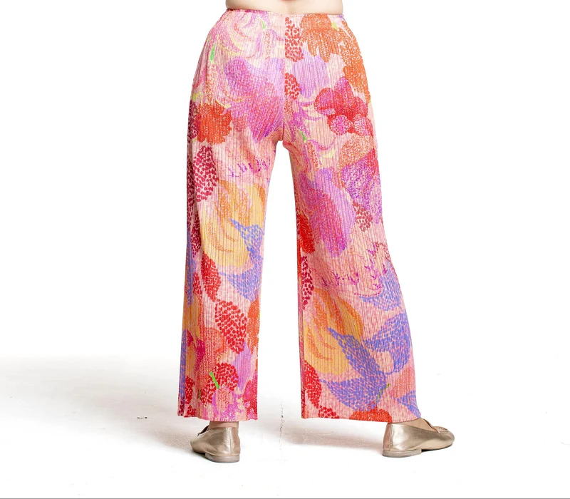 Pleats Please Issey Miyake Damen Plissee Hose pink multicolor