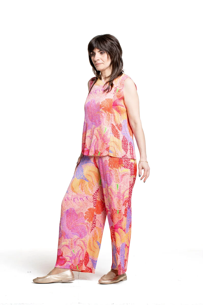Pleats Please Issey Miyake Damen Plissee Hose pink multicolor