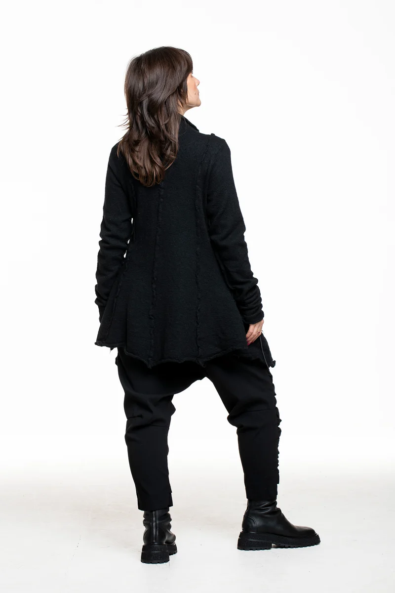 Rundholz Damen Wolljacke schwarz