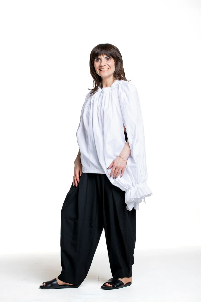 Comme des Garçons Damen Ballonhose mit Bindeband schwarz