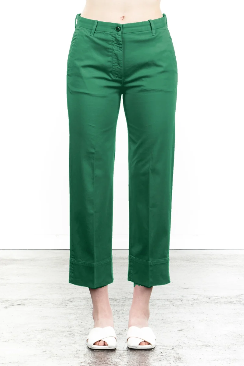 Nine In The Morning Damen Cropped Hose grün