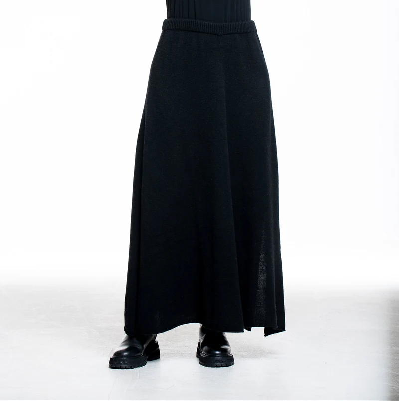 The Elder Statesman Damen Kaschmir Maxi-Rock schwarz