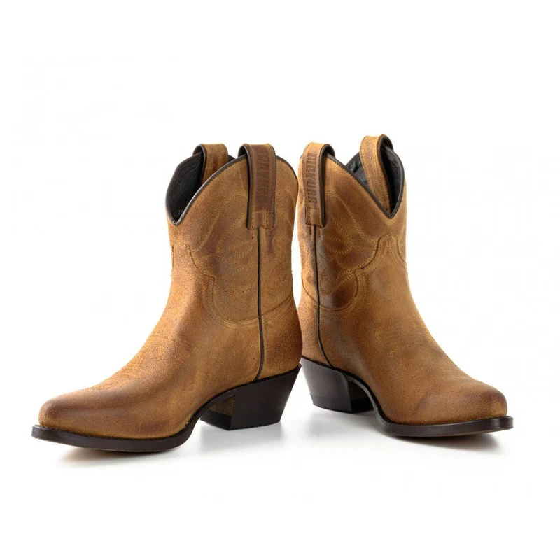 Damen-Cowboy-Country- und Western-Stiefeletten 2374 aus Kamelleder
