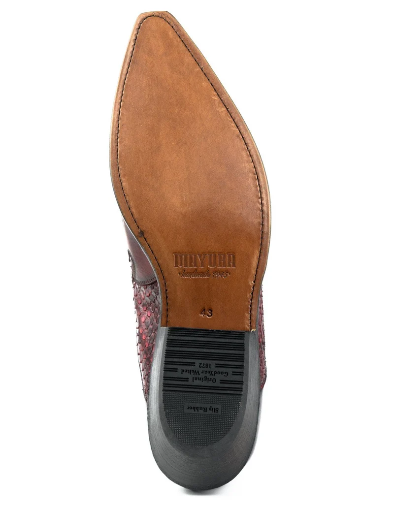 Urban Cowboy-Stiefeletten 2500 für Herren und Damen aus exotischem Leder in Rot und Dunkelrot
