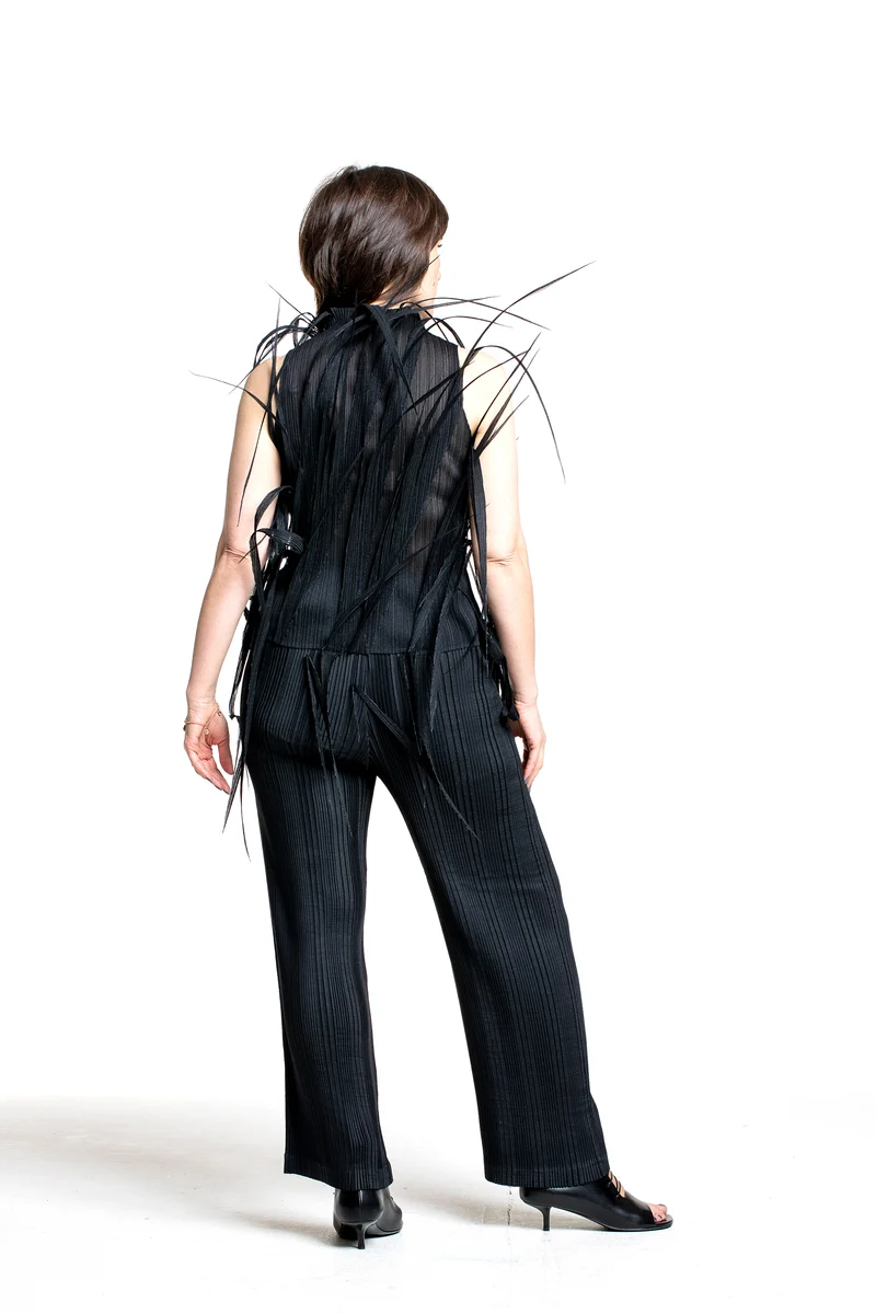 Issey Miyake Damen Avantgarde Top URBAN JUNGLE schwarz