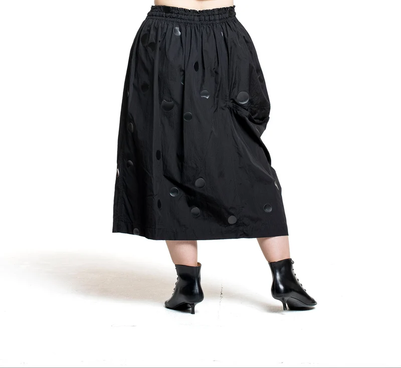 Y’s Yohji Yamamoto Damen Rock mit Punktprint schwarz