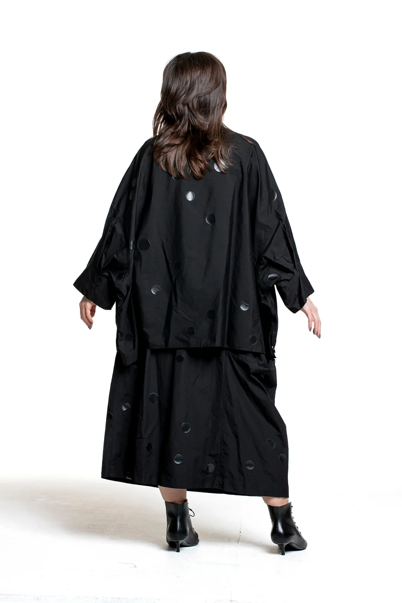 Y’s Yohji Yamamoto Damen Rock mit Punktprint schwarz