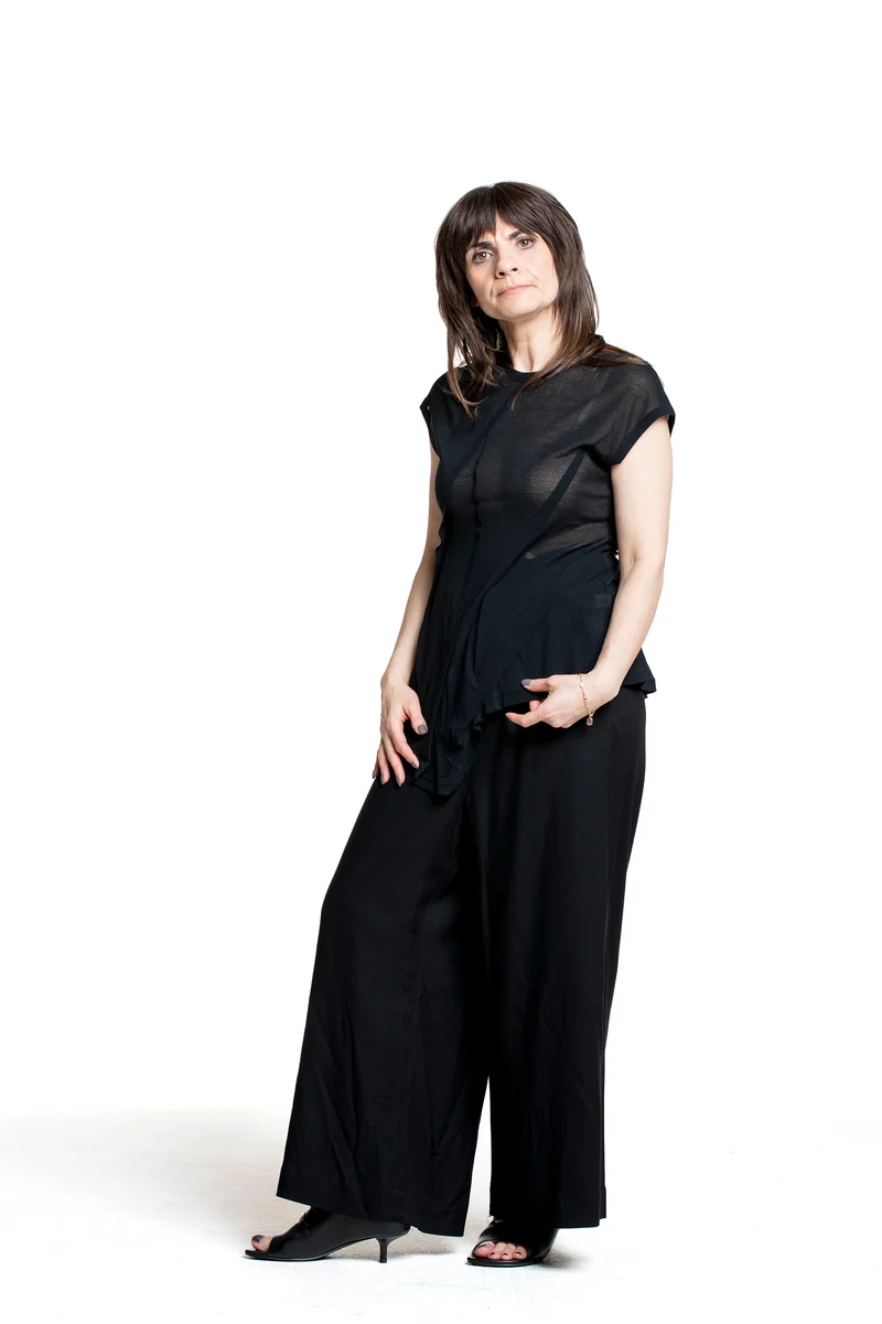 Y’s Yohji Yamamoto Damen Top Semitransparent schwarz