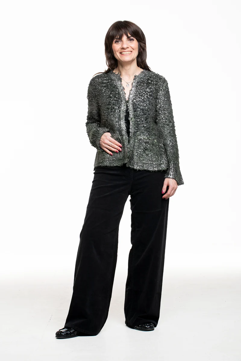 AVANT TOI Damen Cardigan grün-silber
