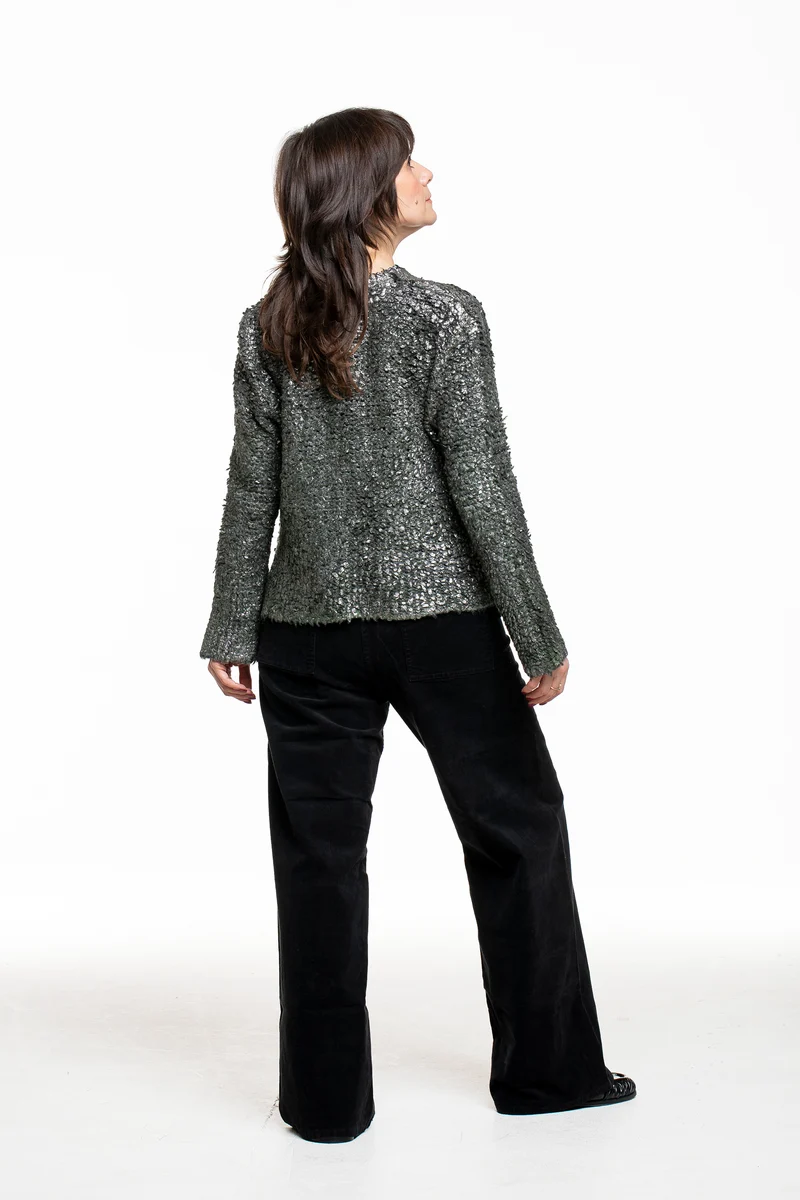 AVANT TOI Damen Cardigan grün-silber