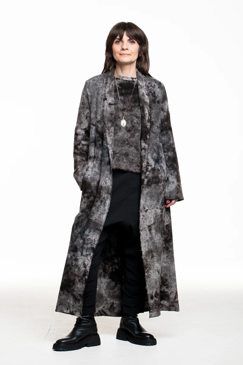 Avant Toi Damen Camouflage Mantel anthrazit