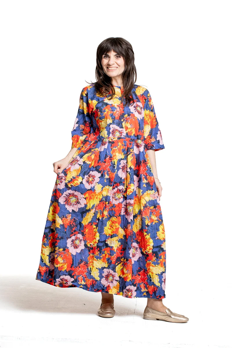 Daniela Gregis Damen Maxikleid Blumenprint multicolor