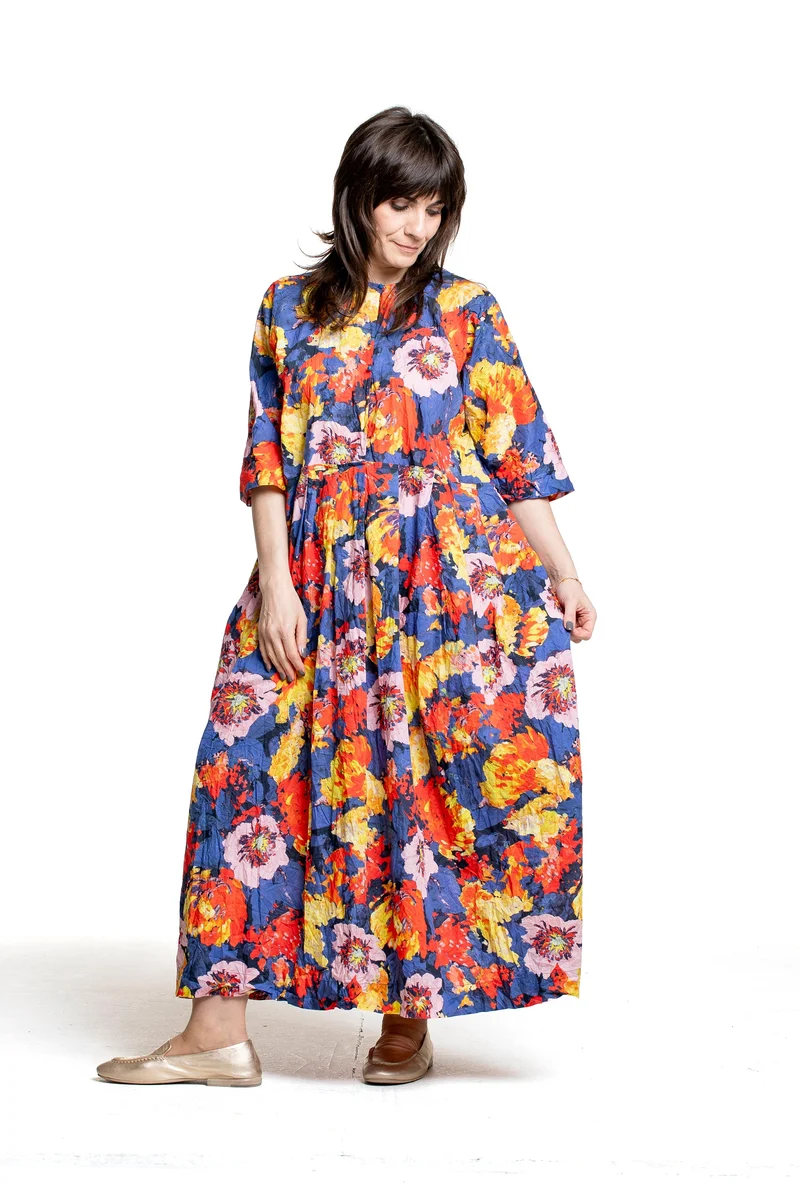 Daniela Gregis Damen Maxikleid Blumenprint multicolor