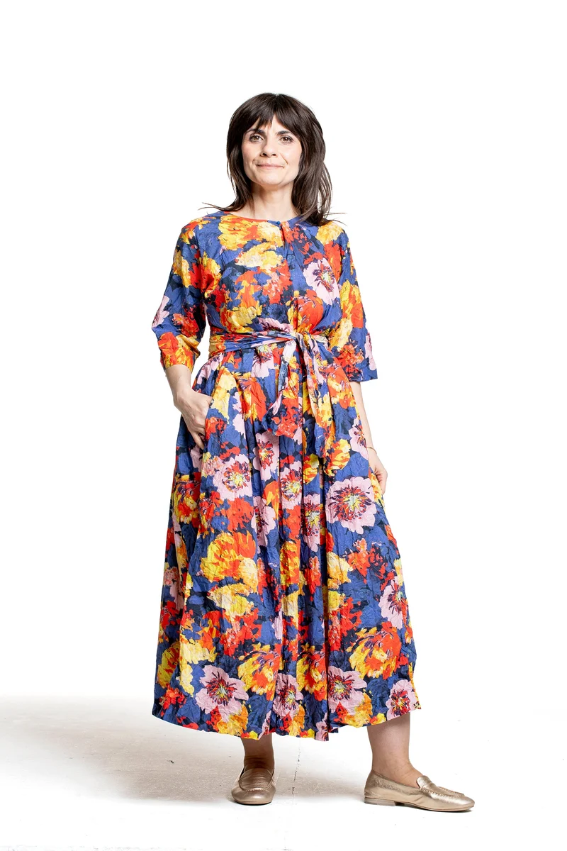 Daniela Gregis Damen Maxikleid Blumenprint multicolor