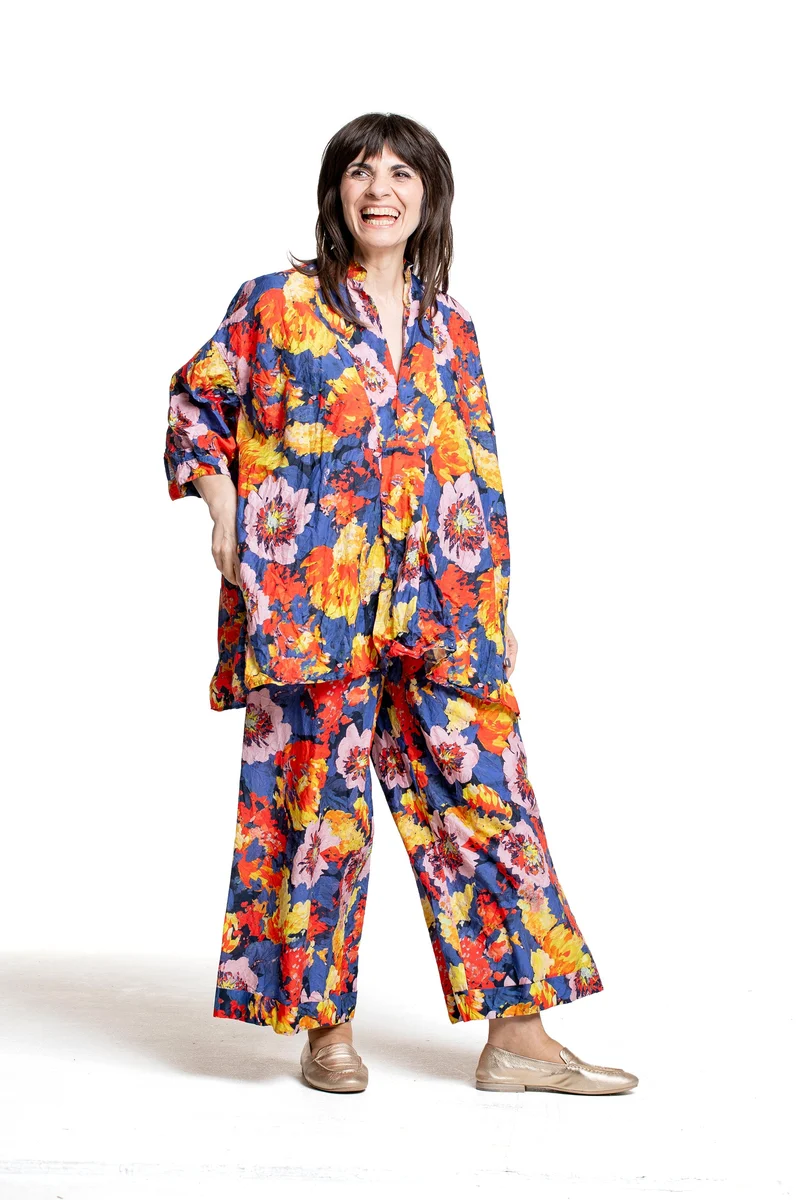 Daniela Gregis Damen Hose Blumenprint multicolor