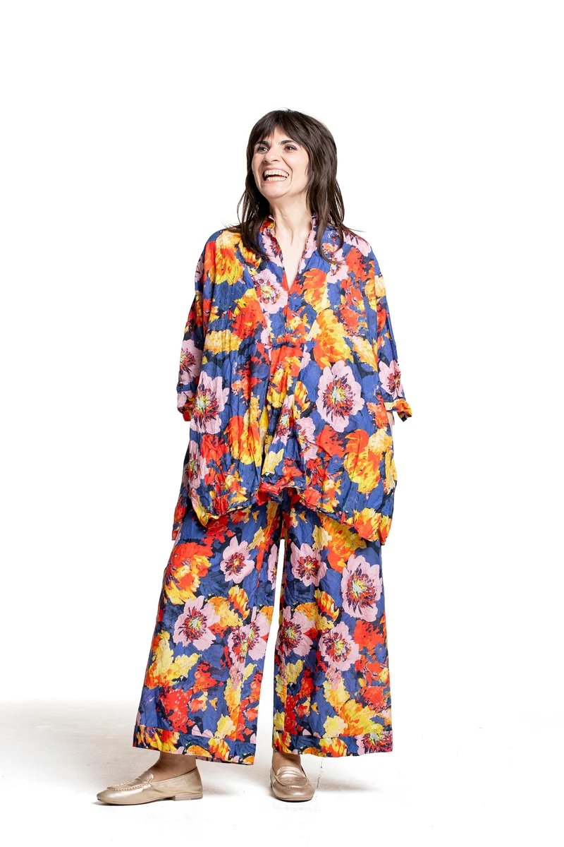 Daniela Gregis Damen Oversized-Bluse Blumenprint multicolor