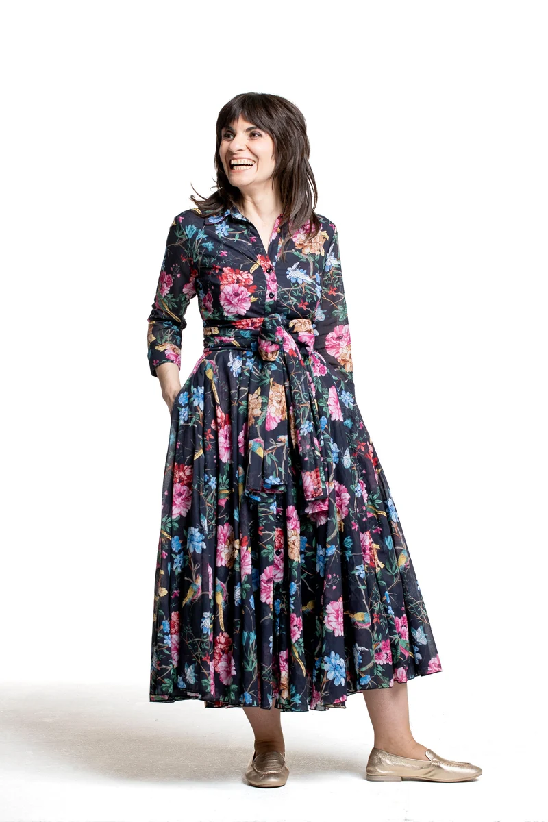 Samantha Sung Damen Aster Hemdblusenkleid Heart Manor schwarz