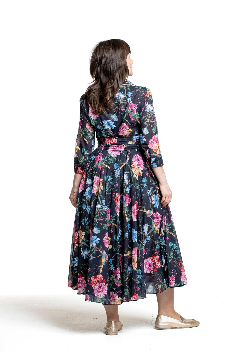 Samantha Sung Damen Aster Hemdblusenkleid Heart Manor schwarz