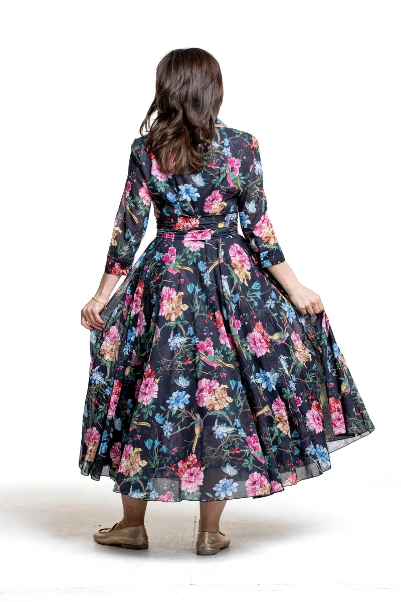 Samantha Sung Damen Aster Hemdblusenkleid Heart Manor schwarz