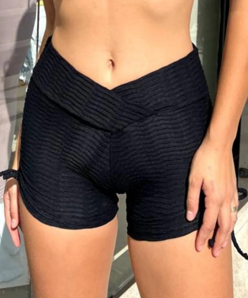 Short Gerippt acces - Schwarz